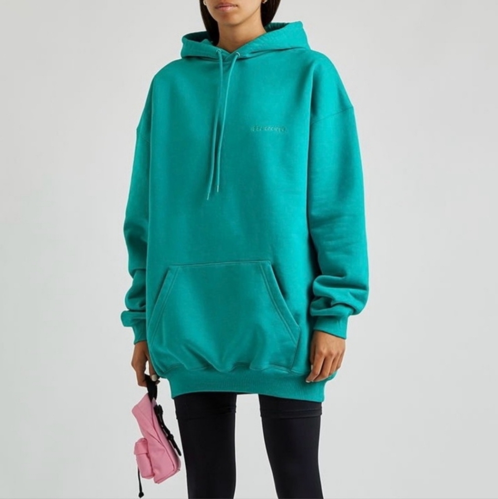 Balenciaga Turquoise Oversized Hoodie
